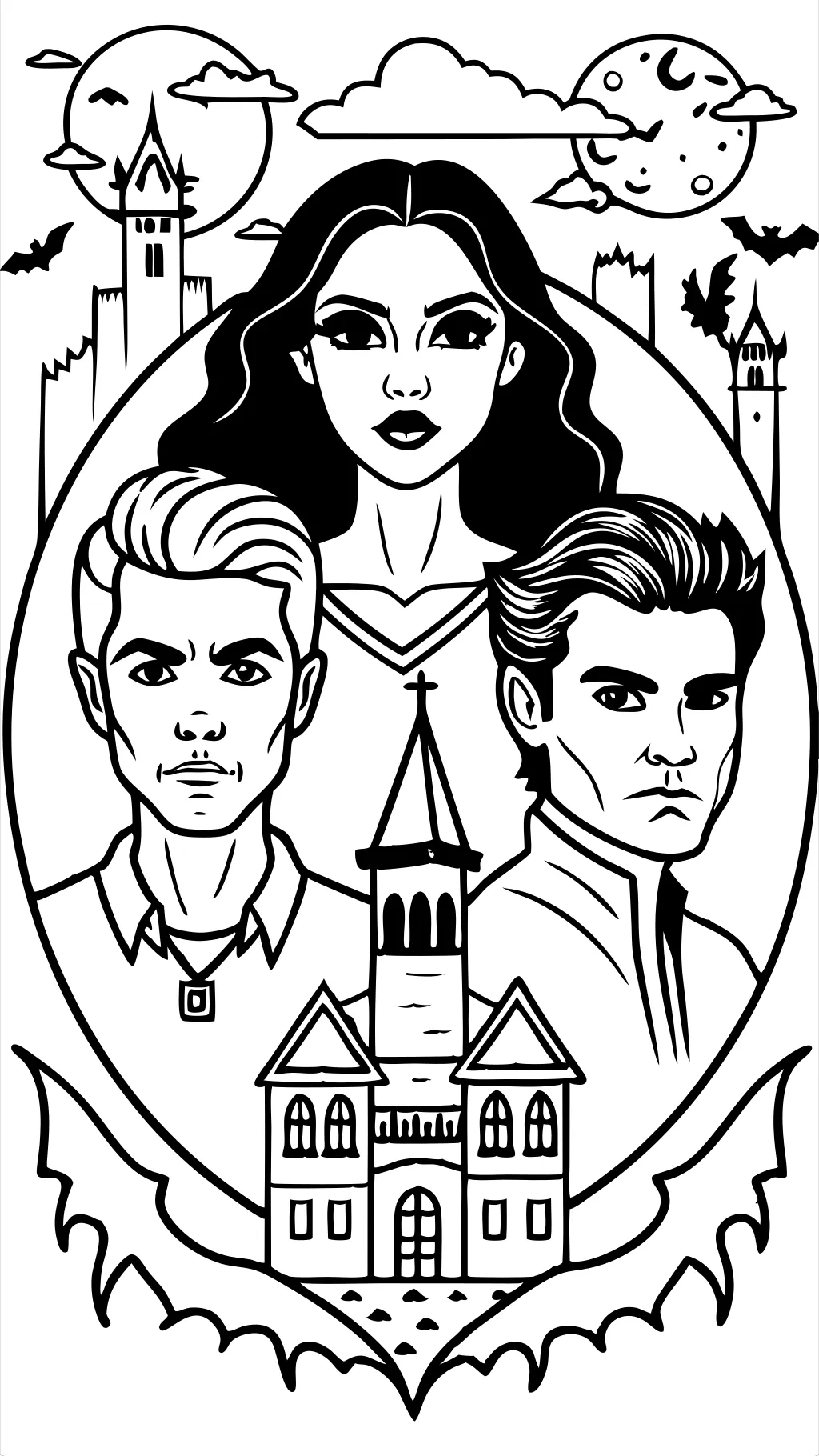 coloring pages vampire diaries